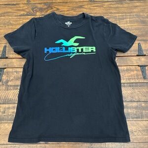 Hollister Black Tee with Green Logo
